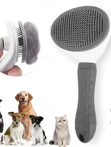  2 stuks huisdierborstels voor honden en katten, zelfreinigende borstels voor het verwijderen van dierenharen, verzorgingsproducten voor honden en katten, ontklitkam voor huisdieren, accessoires voor