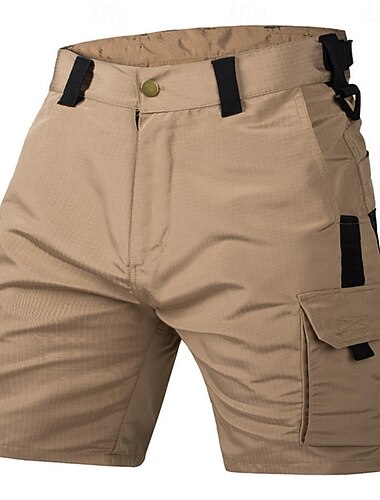  Herr Cargobyxor Cargo-shorts Shorts Casual shorts Flera fickor Flikficka Slät Vattentät Bärbar Knelängd Ledigt Utomhus Streetwear Mode Streetwear Kaki Svart Oelastisk