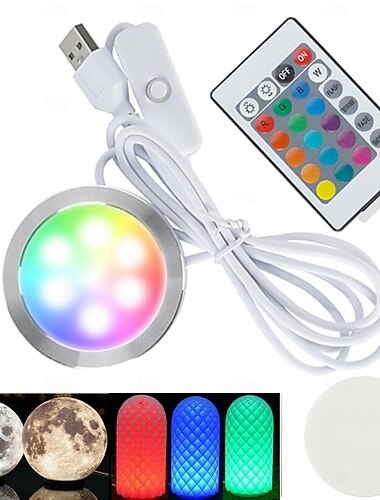  1-10 Stück RGB-LED-Lampen-Set mit Fernbedienung 001 für Bamboo Lab H2C/X1/P2S/A1, mehrfarbig RGB, Makerworld für Anycubic Makeronline, 3D-Druckerbeleuchtung, DIY-Hardware-Modellteile, USB