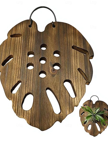  Bevestigingsplank voor varens, zeshoekige houten ophangbasis met voorgeboorde gaten voor verticale tuinen, stevige plantenhouder van Chinees sparrenhout voor epifytische planten, wanddecoratie