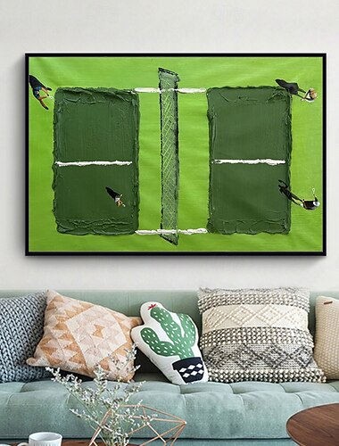  Pinturas al óleo texturizadas de color verde claro hechas a mano de Mintura sobre lienzo, decoración de pared, cuadros abstractos modernos para el hogar y el hotel, pintura enrollada sin marco ni