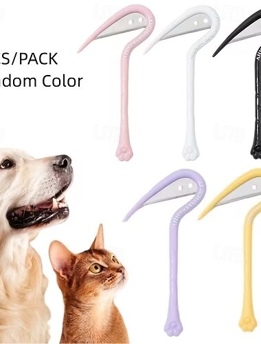  10 stuks mesjes voor het verwijderen van dierenharen in willekeurige kleur, universele kam voor katten en honden, verzorgingsmesje voor katten en honden