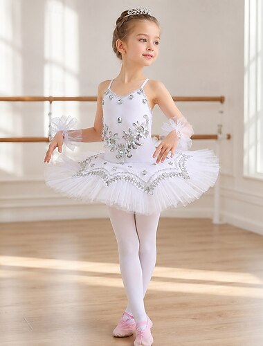  Ballet Kleding Kant Kristallen / Bergkristallen Pailletten Prestatie Mouwloos Hoog Spandex Tule