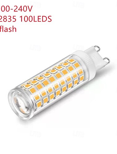  100 LEDs LED-Lampe ohne Blitz, G9-LED-Lampe, 100–240 V Wechselstrom, SMD2835-LED-Spot, Kronleuchterbeleuchtung, Halogenlampe