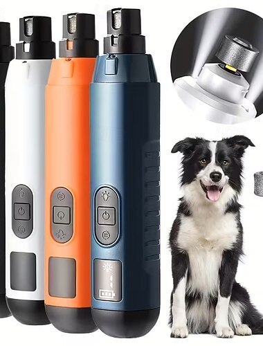  Aparador de unhas para cães, indolor, recarregável via USB, silencioso, elétrico, para patas de cães e gatos.