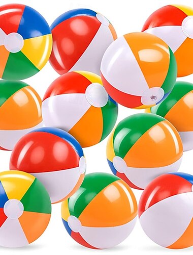  Confezione da 12/24 palloni da spiaggia gonfiabili, 30 cm, colorati arcobaleno, giocattoli da piscina all'ingrosso per bambini e adulti, giochi acquatici estivi per piscina, feste in spiaggia,