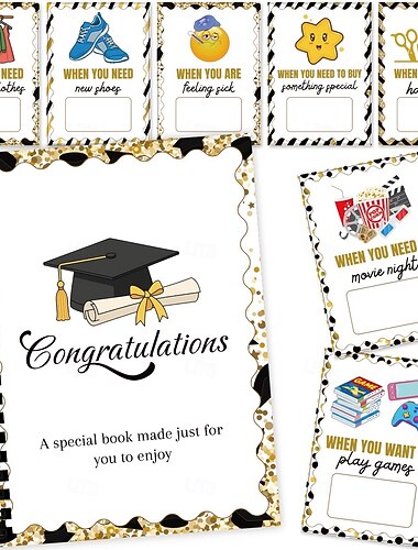  Album per buoni regalo di laurea 2026, un porta buoni regalo essenziale per i laureati che lasciano casa, un porta buoni regalo creativo per compleanno a sorpresa, un pratico regalo commemorativo di