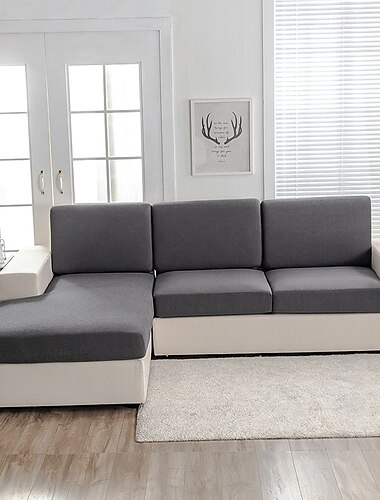  Stretch-Sitzkissenbezug, einfarbiger Jacquard &Reaktiv bedruckte Sofakissenbezüge, strapazierfähiger Ersatz-Möbelschutz aus Polyester