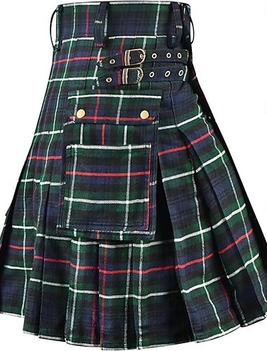  Highland scozzese Medievale Celtico Lunghezza al ginocchio Kilt scozzesi utilitari Gonnellini Plaid Costume Per uomo Celtico Fiera Rinascimentale LARP Adulti Gonnellino Tutte le stagioni