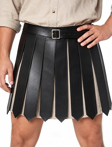  Retrò Vintage Medievale ROMAN Pteruges Gonna da gladiatore Costumi Antichi Romani Guerriero Gladiatore Costume Per uomo Halloween Carnevale Mascherata Performance Fiera Rinascimentale LARP Adulti