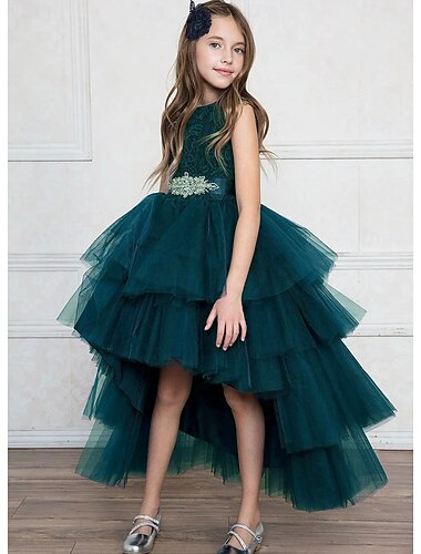  Abito da ballo Corto Mini Abito da damigella d'onore bambina Prima comunione Ragazze Abito da ballo carino Raso con Fiocco/Fiocchi Elegante Misura 3-16 anni