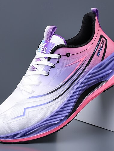  Scarpe da corsa da uomo bianche e viola - scarpe sportive leggere e traspiranti - scarpe da ginnastica ammortizzate per uomo, ideali per jogging, allenamento in palestra, camminata e attività quotidiana.