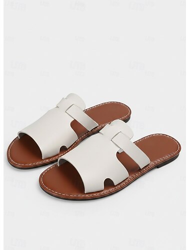  sandali rossi slip-on da donna – eleganti sandali piatti con punta aperta per abbigliamento da spiaggia estivo, passeggiate informali e outfit da vacanza