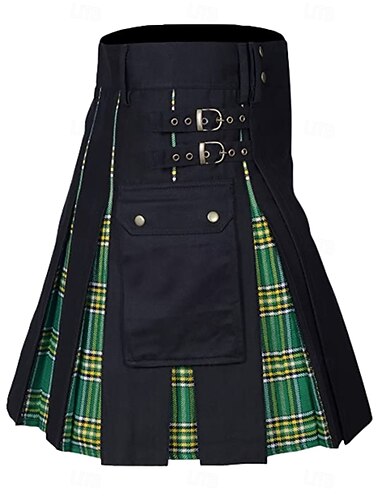  Highland scozzese Medievale Celtico Kilt scozzesi utilitari Gonnellini Vichy quadrettato Costume Per uomo Celtico Fiera Rinascimentale LARP Festival Adulti Gonnellino Primavera & Estate