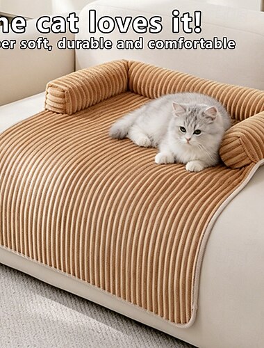  Winterse, warme, waterdichte mat voor huisdieren, thermische pluche antislip hondenbankhoes, wasbare, knusse kattenmand, bankbeschermer voor honden en katten