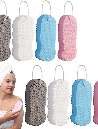  8 stuks 3D ultra-zachte exfoliërende badballen, herbruikbare lichaamsscrubbers voor diepe reiniging en het verwijderen van dode huidcellen, duurzaam en hygiënisch, geschikt voor thuisgebruik, maakt de