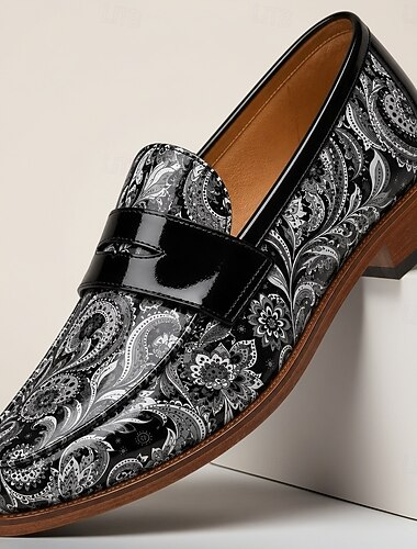  Per uomo Affari Classico Festa & Sera Vernice Confortevole Antiscivolo Traspirante Slip-on Nero Estate Primavera Tutte le stagioni