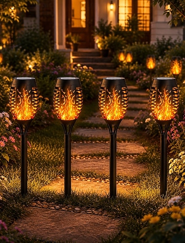  4 Pièces 2 Pièces 3 W Lumières solaires LED Lumières de Chemin & Lanternes Alimenté par énergie solaire Étanche Décoratif Blanc Chaud 3.2 V Cour Jardin 12 Perles LED