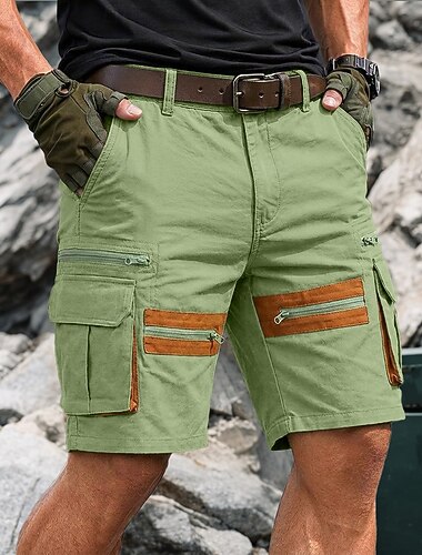 Per uomo Carico tattico Pantaloncini cargo Shorts Pantaloncini casual Tasca Elastico in vita Semplice Colori accesi Tinta unita Corto Casuale All'aperto Abbigliamento casual alla moda Moda Streetwear