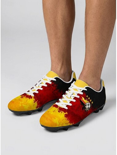  Voetbalschoenen voor heren met Duitse vlag - lichtgewicht voetbalschoenen met antislip rubberen zool, sportief schoeisel voor trainingen, wedstrijden, fanevenementen en voetbal in de buitenlucht.