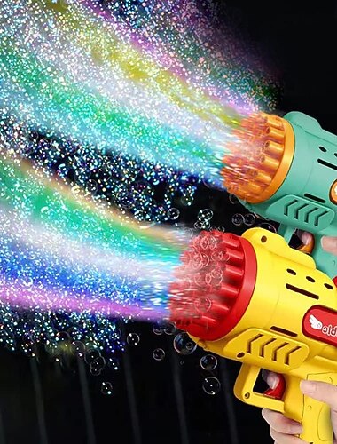  Macchina spara bolle automatica a 29 fori, soffiatore di bolle multi-foro per bambini &bambini piccoli, migliaia di bolle al minuto, giocattoli estivi da esterno per feste di compleanno, matrimoni,