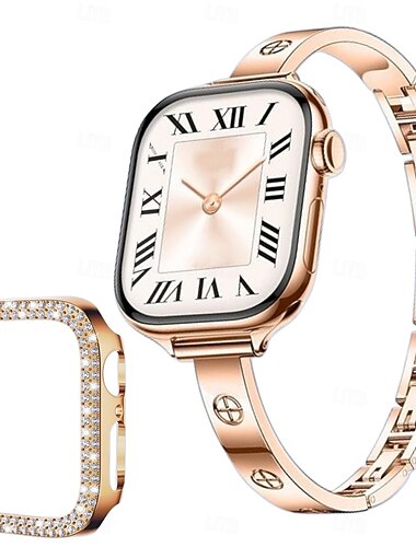  Bracelet Bijou Compatible avec Bracelet Apple Watch 38mm 40mm 41mm 42mm 44mm 45mm 46mm 49mm avec Étui Acier inoxydable Bracelet de remplacement pour iwatch Ultra 3 2 Series 11 10 9 8 7 SE 6 5 4 3 2 1