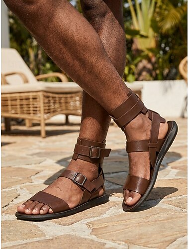  Sandali da uomo con cinturini, scarpe estive comode e casual, calzature classiche a punta aperta per resort all'aperto, viaggi, tempo libero in spiaggia e uso quotidiano.