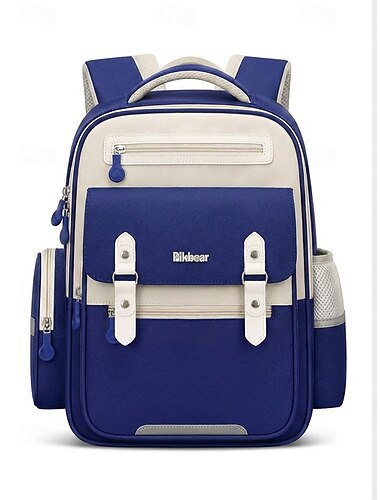  Schoolrugzak voor jongens en meisjes, ruime waterdichte polyester boekentas met meerdere compartimenten en reflecterende details voor extra veiligheid, ergonomische lichtgewicht rugzak voor school en