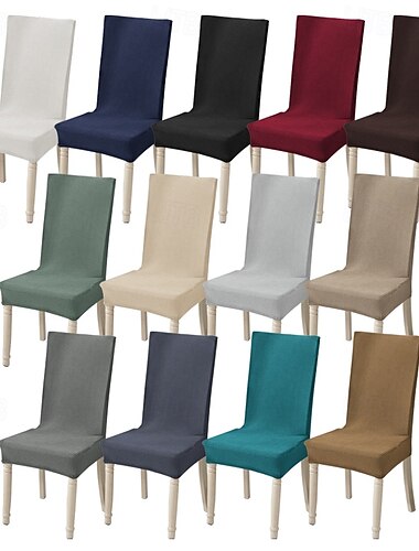  Housses de chaises de salle à manger extensibles en polaire de maïs, housses douces en jacquard spandex pour la cuisine