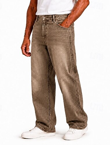 Per uomo Pantaloni Pantaloni casual 100% cotone Pantaloni di denim Elastico in vita Gamba Dritta Semplice Comodità Morbido Lunghezza intera Casuale Quotidiano All'aperto Moda Streetwear Vestibilit