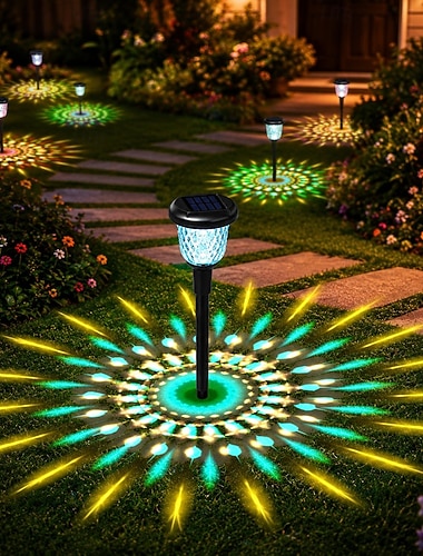  1 pezzo luci solari da giardino con cambio di colore, impermeabili IP65, luci decorative per esterni per giardino, prato, patio e vialetto.