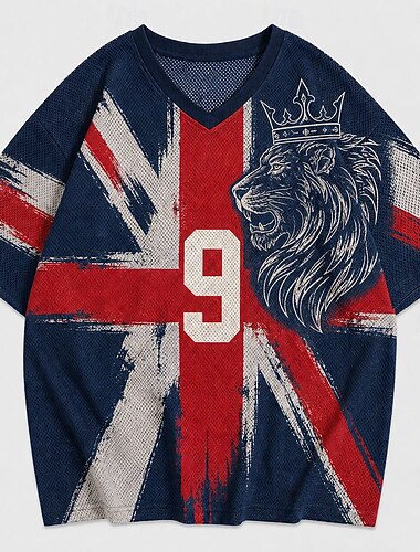  2026-os focikupa Férfi Számgrafika Nagy-Britannia Póló Jersey ingek Rövid ujjú póló 3D nyomtatás V-alakú Ing Sportok Utcai stílus Szabadtéri sport Mérkőzés napja Futball Medence Fehér Khakizöld
