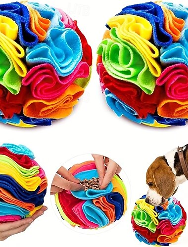  Brinquedo interativo para cães, bola olfativa para estimular o instinto natural de busca por alimento, bola de quebra-cabeça para cães de grande porte com petiscos.