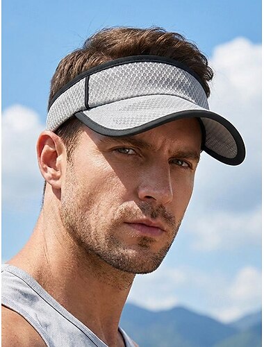  Ademende mesh pet voor heren, verstelbare zonneklep, lichtgewicht polyester sportpet, golfpet, geschikt voor buitenactiviteiten zoals vissen, hardlopen, tennis, strand, reizen en zomerse