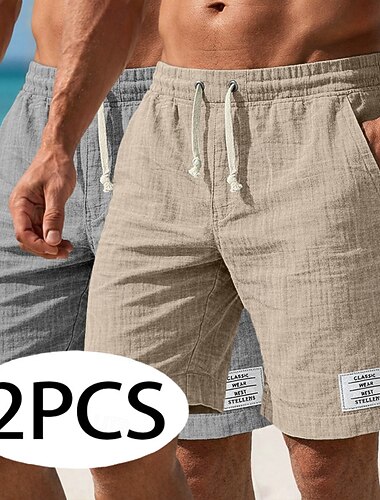  Per uomo Shorts Pantaloncini Estivi Shorts da Spiaggia Pantaloncini casual Coulisse Elastico in vita Semplice Comodità Traspirante Lunghezza al ginocchio Casuale Quotidiano All'aperto Moda Retr