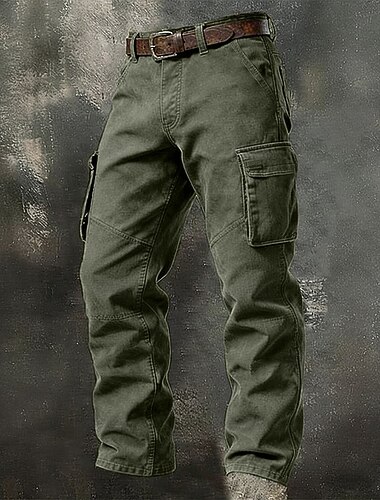  Homme Pantalons Cargo Pantalon cargo Shorts Pantalon de randonnée Multi-poches Jambe Droite Uni Portable Évacuation de l'Humidité Longueur complète Quotidien Extérieur Camping & Randonnée Vacances