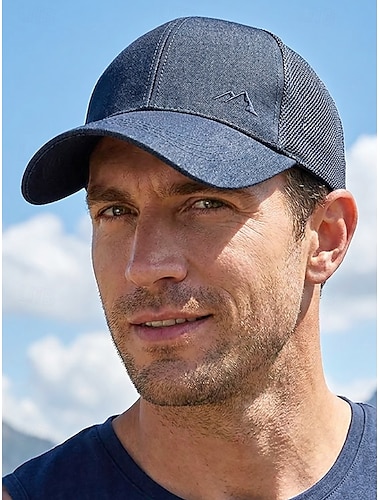  Cappellino da baseball da uomo con retro in rete, traspirante e regolabile, stile sportivo casual per uomini maturi, ideale per attività all'aperto, viaggi e uso quotidiano.