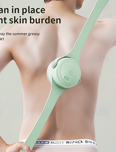  elektrisk badborste med långt handtag, 4-i-1 snurrande kroppsskrubber för dusch, vattentät uppladdningsbar ryggskrubber för exfoliering, djuprengöring &massage, inklusive ansiktsbehandling
