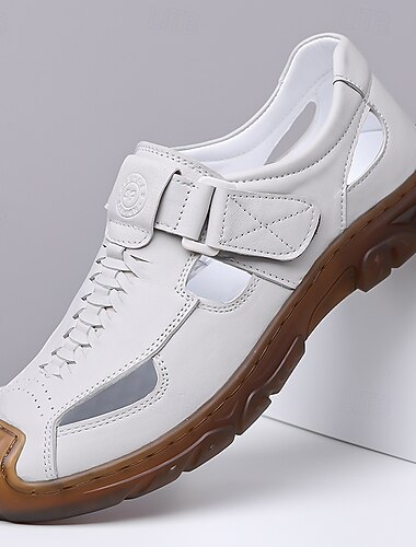  Scarpe da ginnastica casual bianche da uomo con lacci a strappo, comode da passeggio, leggere, ideali per l'uso quotidiano, i viaggi, gli spostamenti e le gite del fine settimana.