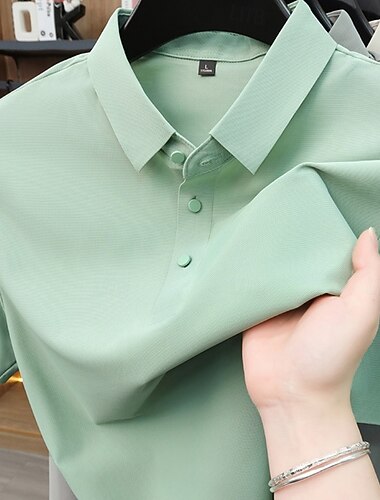  Per uomo Polo Casuale Streetwear Bavero Manica Corta Essenziale Moderno Semplice Raffreddamento Traspirante Estate Primavera Vestibilità regolare Blu Nero Bianco Verde chiaro Rosa Blu marino Polo