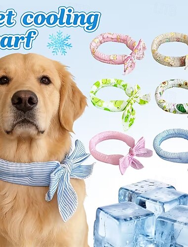  Set di 6 sciarpe rinfrescanti universali estive per cani e gatti, ideali per prevenire colpi di calore, perfette anche come fascia rinfrescante per il collo all'aperto.
