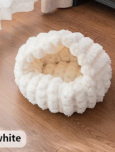  Schattig, rustgevend kattenbed voor gezinnen met meerdere katten, zacht pluche hondenmandje voor alle seizoenen, wasbaar, knus slaapmatje/bankje voor kittens &meubelbeschermer
