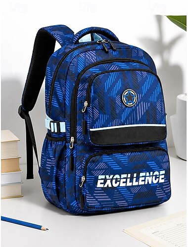  Schoolrugzak voor jongens en meisjes, grote waterdichte polyester boekentas met meerdere compartimenten, lichtgewicht reisrugzak met ademende schouderbanden, verkrijgbaar in verschillende kleuren.