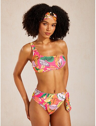  Badeanzug aus dehnbarem Stoff mit wildem Hibiskus-Traummuster