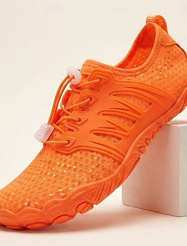  herre oransje vannsko hurtigtørkende, pustende, lette akvarellsneakers for vannaktiviteter, strandturer, svømming, feriereiser og utendørs bruk om sommeren