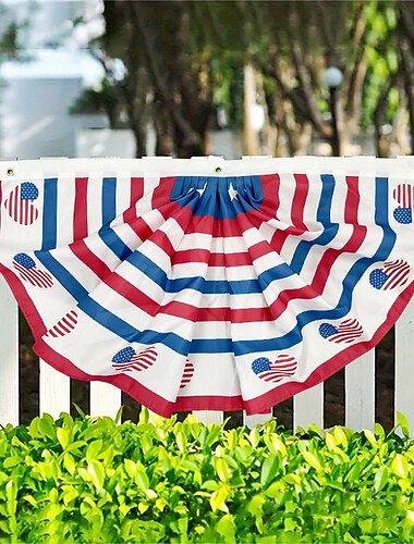  250-års amerikansk flaggveiv for utendørs bruk, plissert USA-fanflagg 1,5x3 fot, amerikanske veiviserflagg utendørs patriotiske dekorasjoner, presidentens dag-dekorasjoner, rødt hvitt og blått