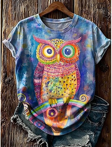  Femmes T-shirt Imprimé Fleuri Graphique Animal Mode Élégant Classique Manche Courte Col ras du cou Hauts Réguliers Occasionnel Quotidien Week-end Bleu Rose Claire Violet Orange Été Printemps