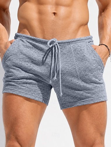  Herren Aktive Shorts Sweat-Shorts Shorts Sommershorts Kordelzug Elastischer Bund Einfach Über dem Knie Täglich Outdoor Streetwear Sport Streetwear Blau Schwarz Dehnbar