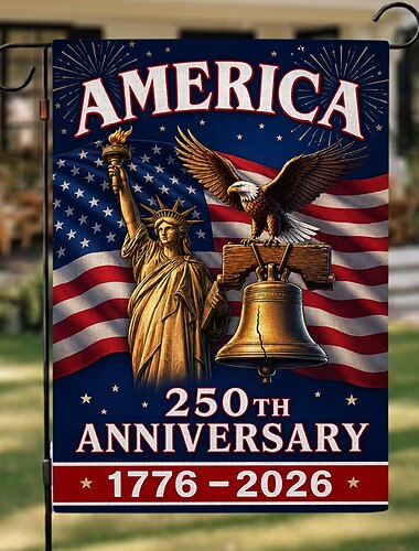  bandiera commemorativa del 250° anniversario degli Stati Uniti d'America anni 1776-2026 patriottico benedetto nazione indipendenza stendardo commemorativo