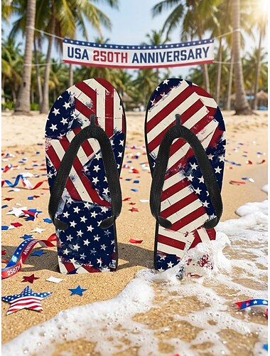  Infradito da uomo con bandiera americana patriottica – sandali da spiaggia leggeri per il giorno dell'indipendenza e le celebrazioni negli Stati Uniti. &viaggi estivi